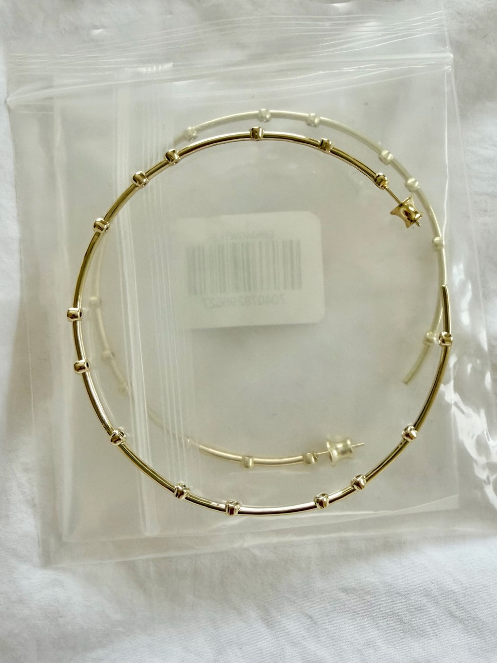 Melinda Maria Gold Hoop Earrings with Purple Pouch - Picture 2 of 4